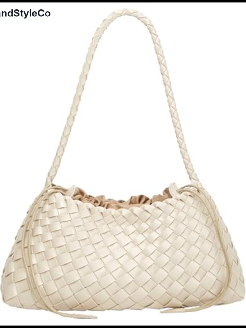 Trendy Woven Hobo Bag Women PU Leather Suede Bucket Purse Shoulder Tote Handbag